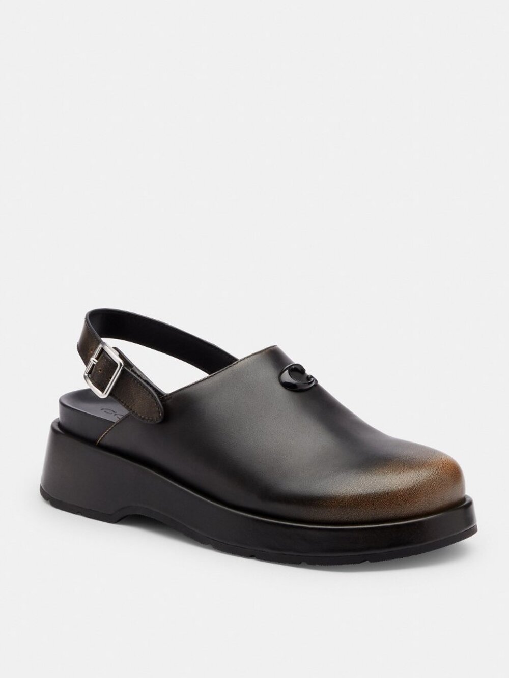 Coach Outlet Sculpted C Platform Clog In Loved Leather